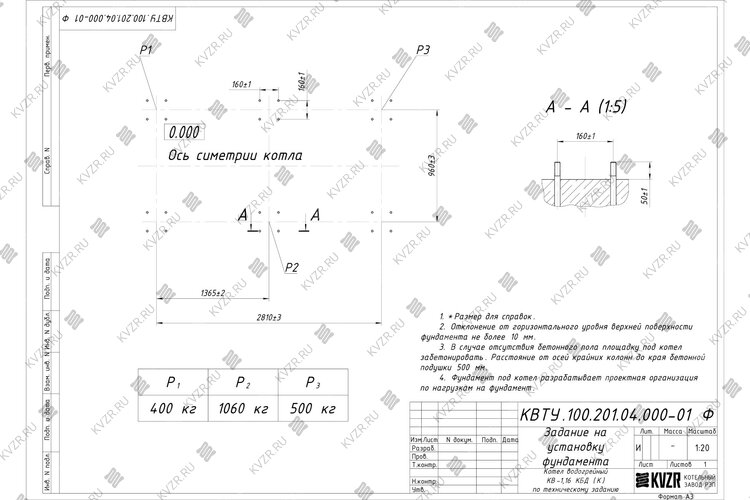 Котел на угле дровах 1.16 МВт с колосниками фундамент